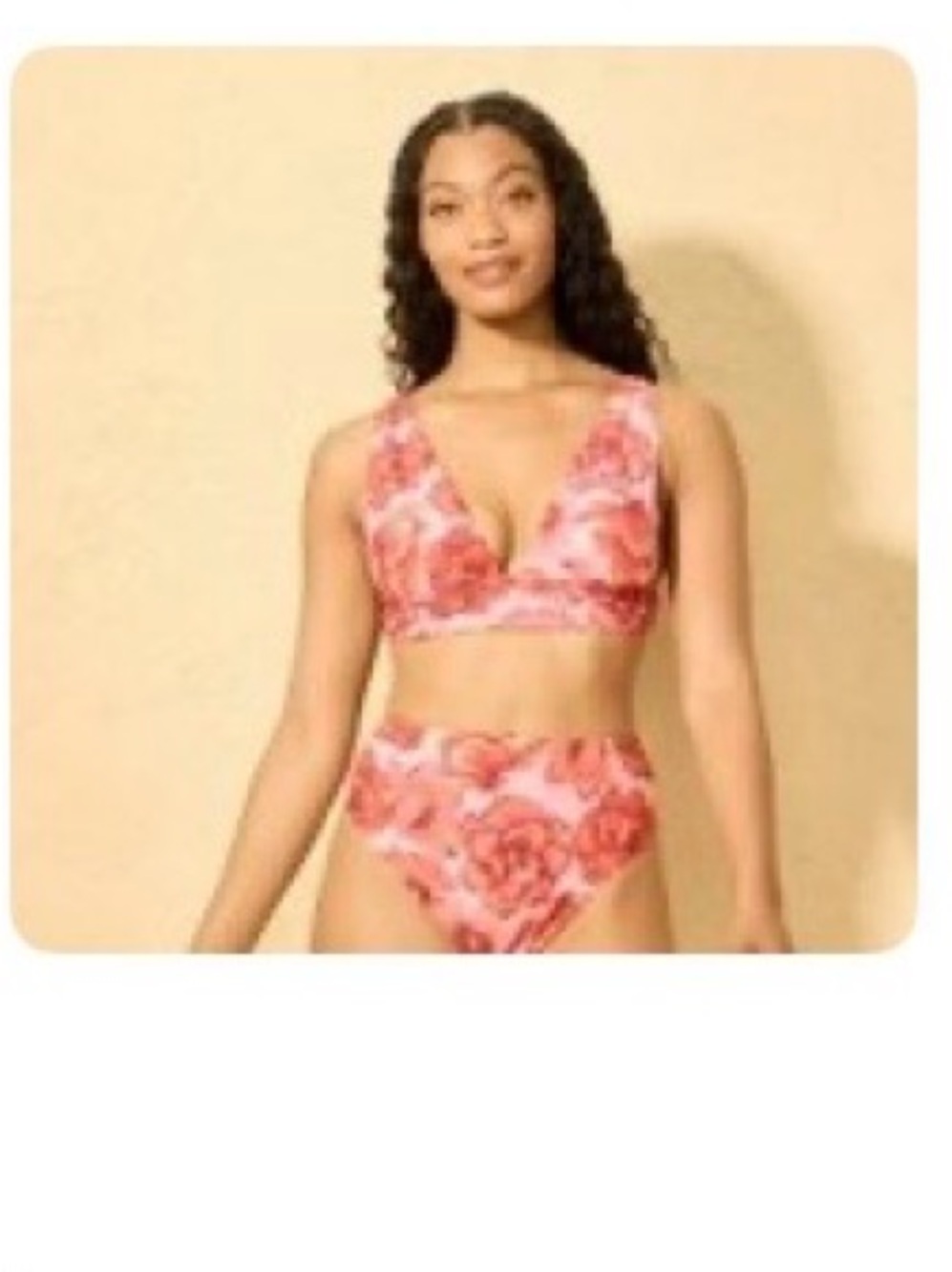 Shade & Shore Women’s 2 Piece Bikini Set Hibiscus Print Size Medium NWT